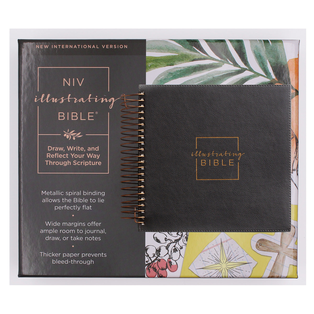 NIV Illustrating Bible, Spiral-Bound Imitation Leather, Dark Gray