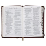 ESV Dark Brown Faux Leather Standard Bible Thumb Indexed With Zip