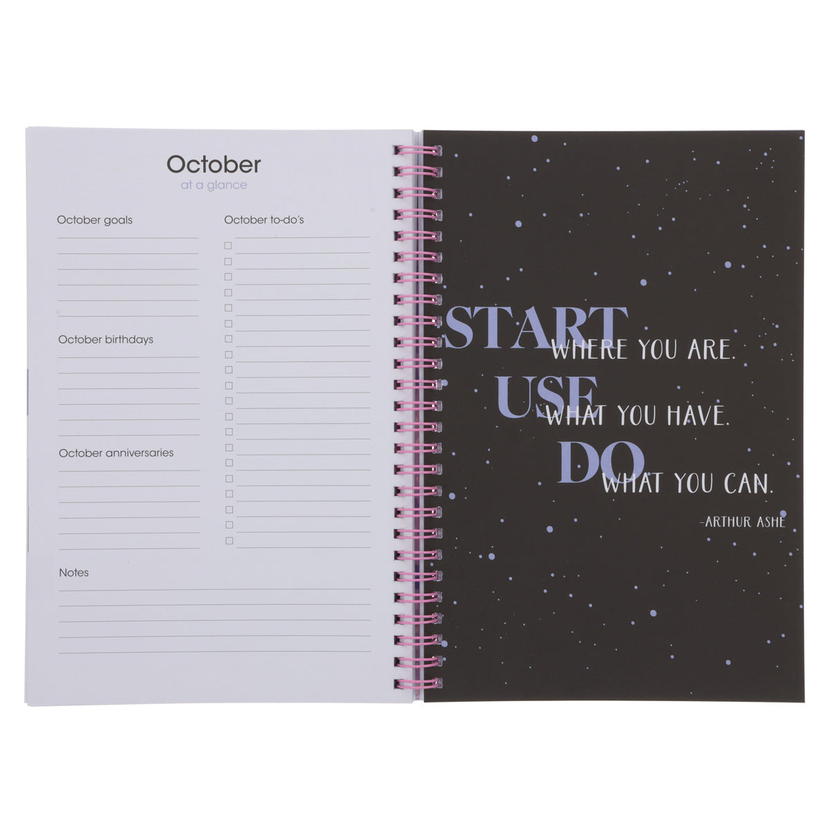 2026 Diary - Daily Planner - Inspirational - Great Things Await - Wirebound