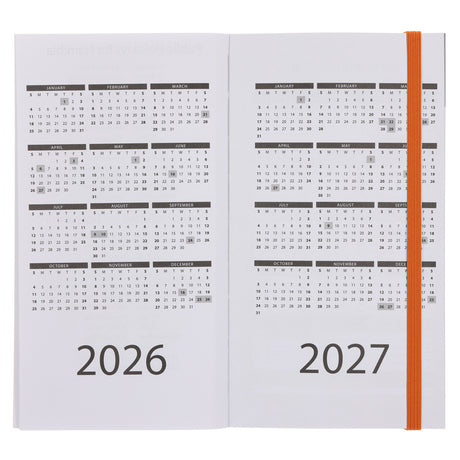 2026 Pocket Diary - Daily Planner - Teal and Orange - Paperback