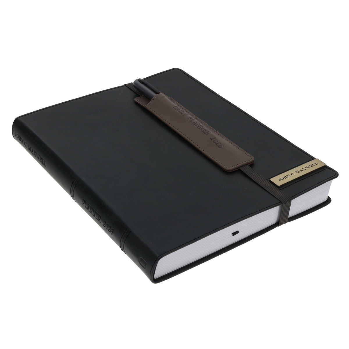 2026 John Maxwell A4 Diary - Daily Planner Black and Brown - Imitation Leather