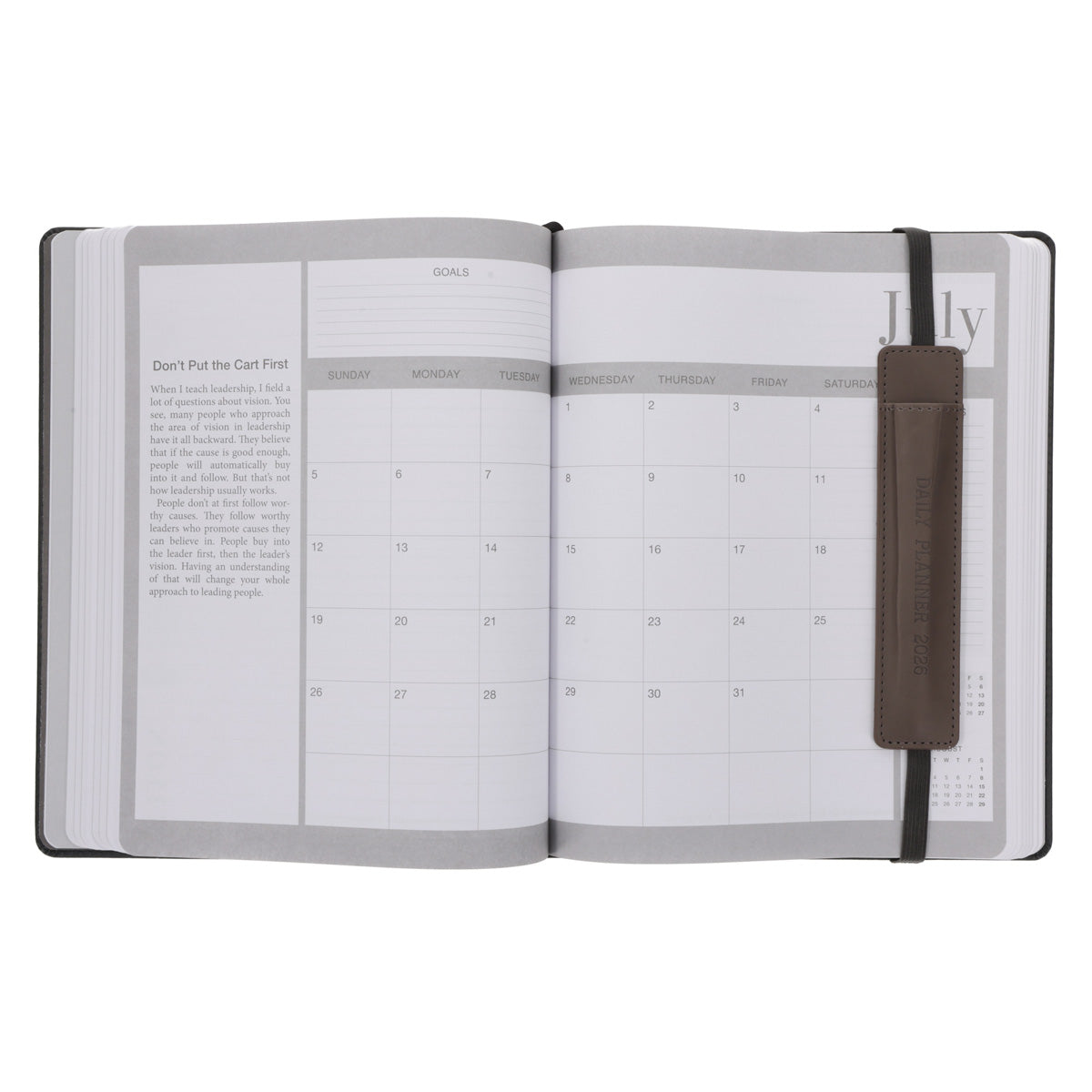 2026 John Maxwell A4 Diary - Daily Planner Black and Brown - Imitation Leather
