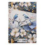 2027 A5 Diary - Daily Planner - Navy & Gold Birds - Paperback