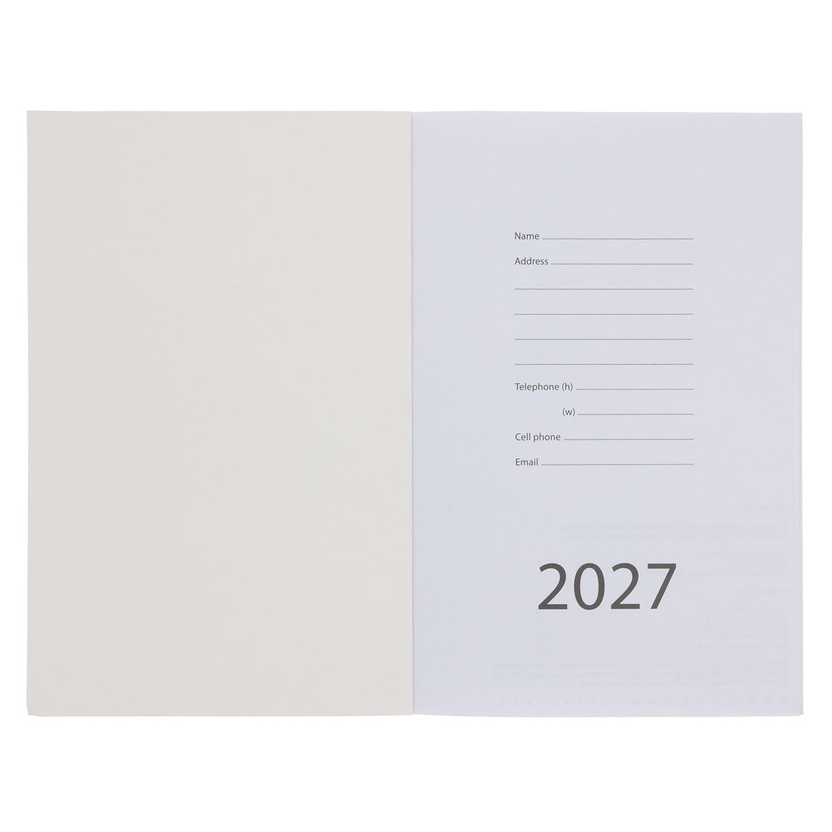 2027 A5 Diary - Daily Planner - Navy & Gold Birds - Paperback