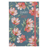 2027 A5 Diary - Daily Planner - Green with Peach Florals - Paperback