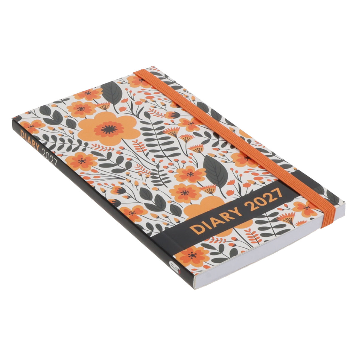 2027 Pocket Diary - Daily Planner - Orange Flowers - Paperback