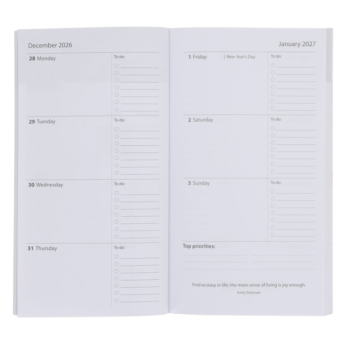 2027 Pocket Diary - Daily Planner - Blue Tiles - Paperback