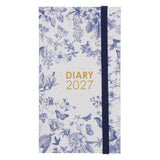 2027 Pocket Diary - Daily Planner - Navy Flowers & Birds - Paperback