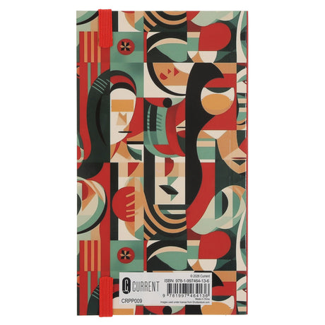 2027 Pocket Diary - Daily Planner - Red & Green Abstract - Paperback