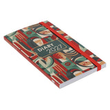 2027 Pocket Diary - Daily Planner - Red & Green Abstract - Paperback