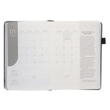 2027 A5 Business Diary - Daily Planner - Linea Black - Imitation Leather