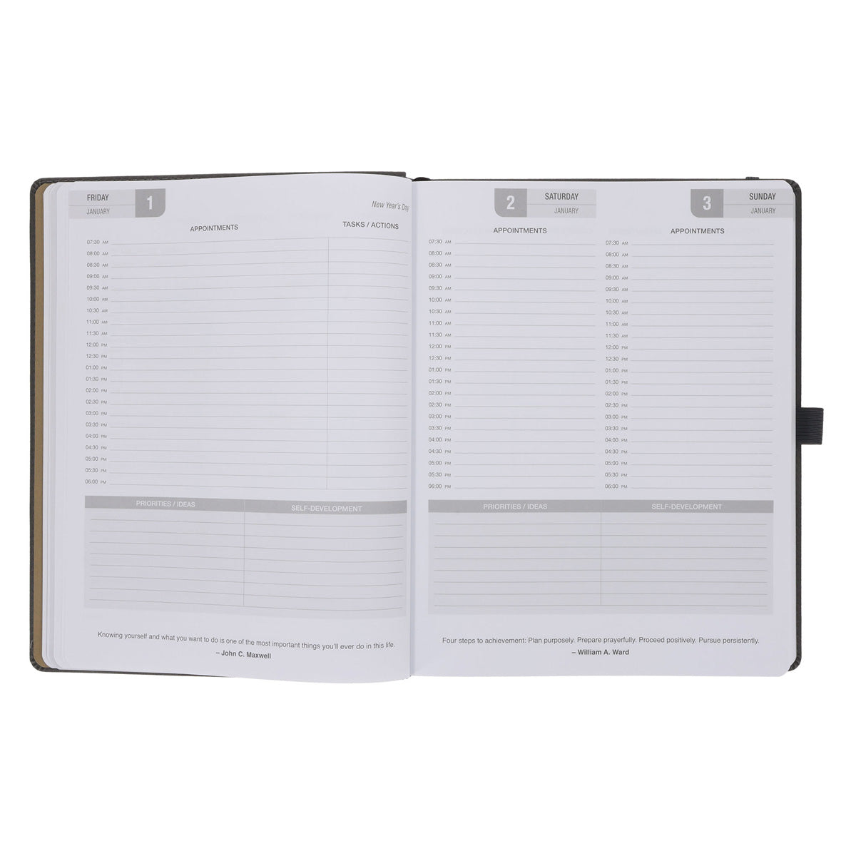 2027 A4 Business Diary - Daily Planner - Axis - Grey - Imitation Leather