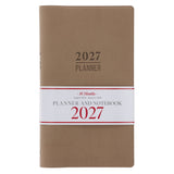 2027 Diary - 18-Month Planner and Notebook - French Beige - Imitation Leather