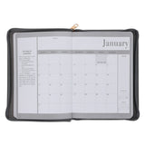 2027 John Maxwell A5 Diary - Daily Planner Grey - Imitation Leather with Zip