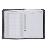 2027 John Maxwell A5 Diary - Daily Planner Grey - Imitation Leather with Zip