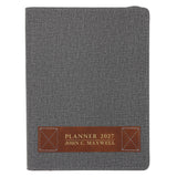 2027 John Maxwell A5 Diary - Daily Planner Grey - Imitation Leather with Zip