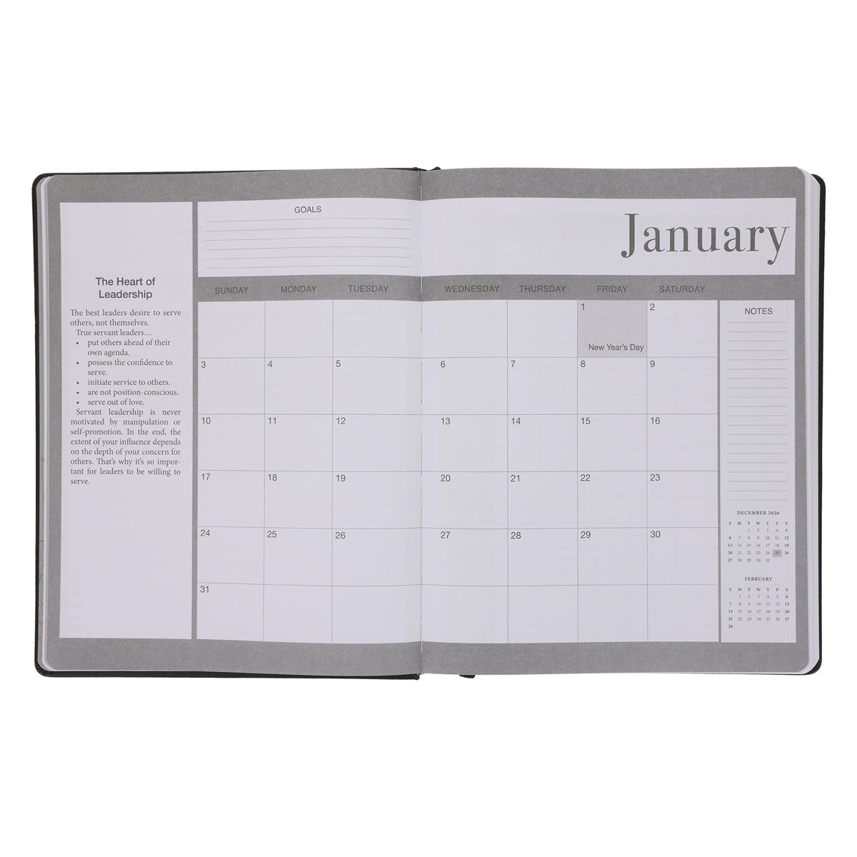2027 John Maxwell A4 Diary - Daily Planner - Black - Imitation Leather