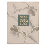 2027 Diary - Daily Planner for Women - Create Balance - Imitation Leather with Zip