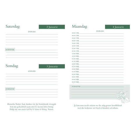 2027 Nina Smit Dagboek - Dagbeplanner Groen en Geel - Hardeband