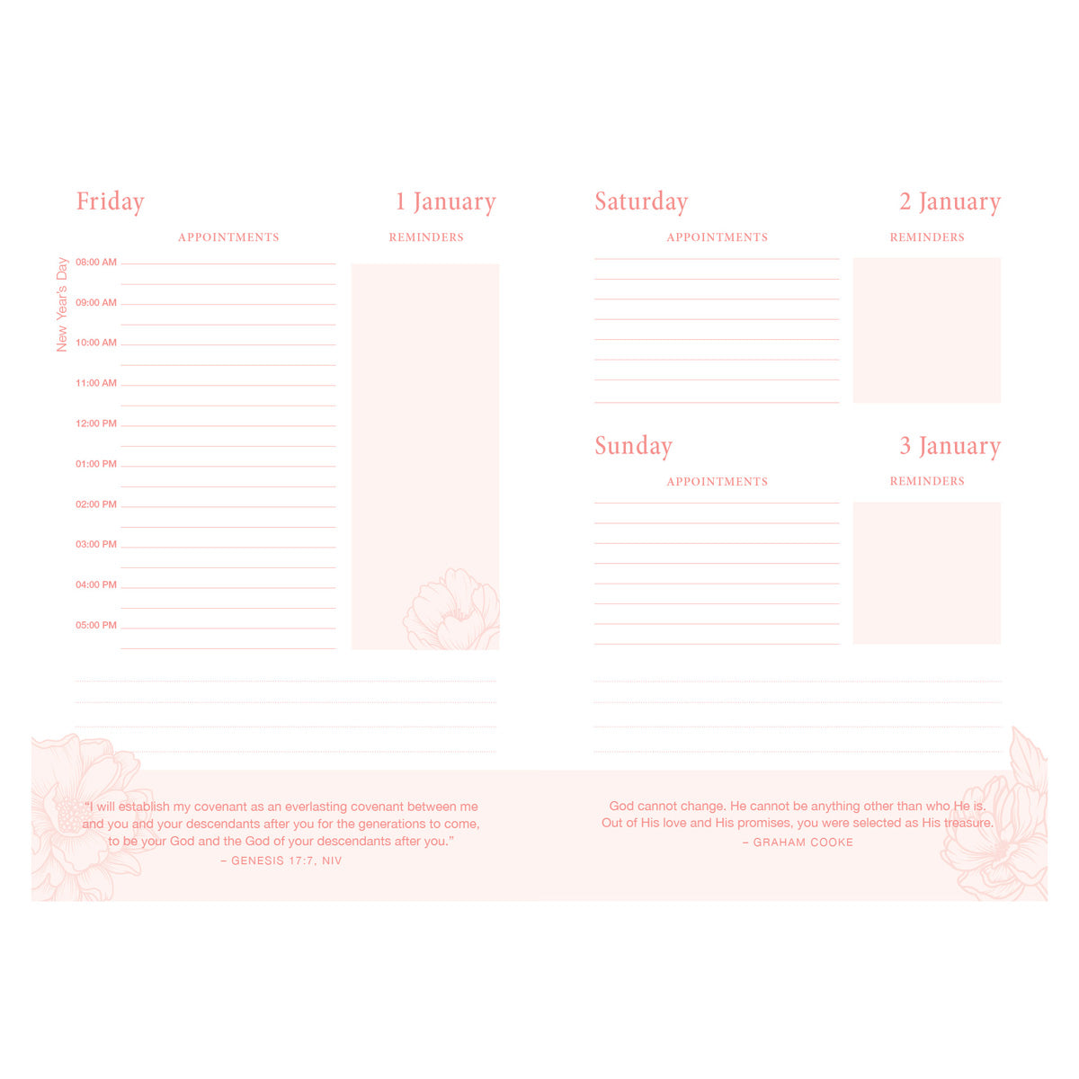 2027 Diary - General Christian Daily Planner for Women - Imitation Leather