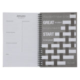 2027 Diary - Daily Planner - Inspirational - Kind Brave Curious - Wirebound