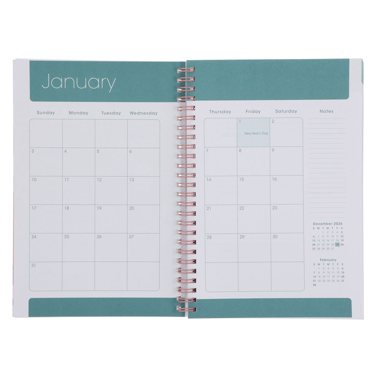 2027 Diary - Daily Planner - Inspirational - Aspire to Inspire - Wirebound