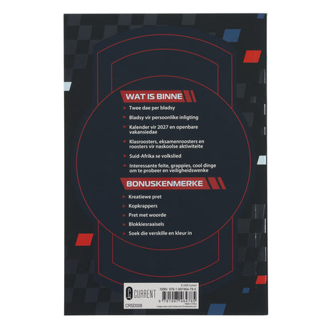 2027 Skooldagboek - Dagbeplanner vir Seuns - Sagteband
