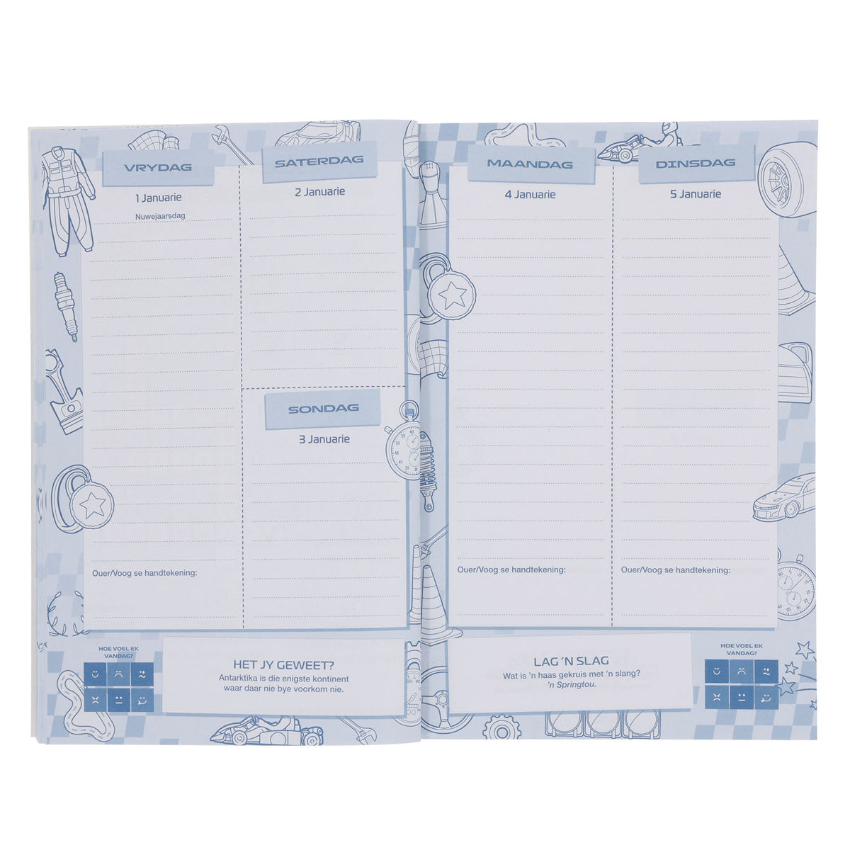 2027 Skooldagboek - Dagbeplanner vir Seuns - Sagteband