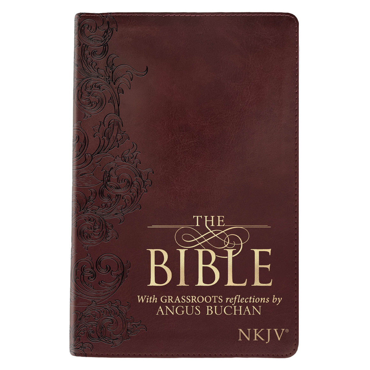 NKJV Brown Faux Leather Flexcover Bible with Grassroots Reflections