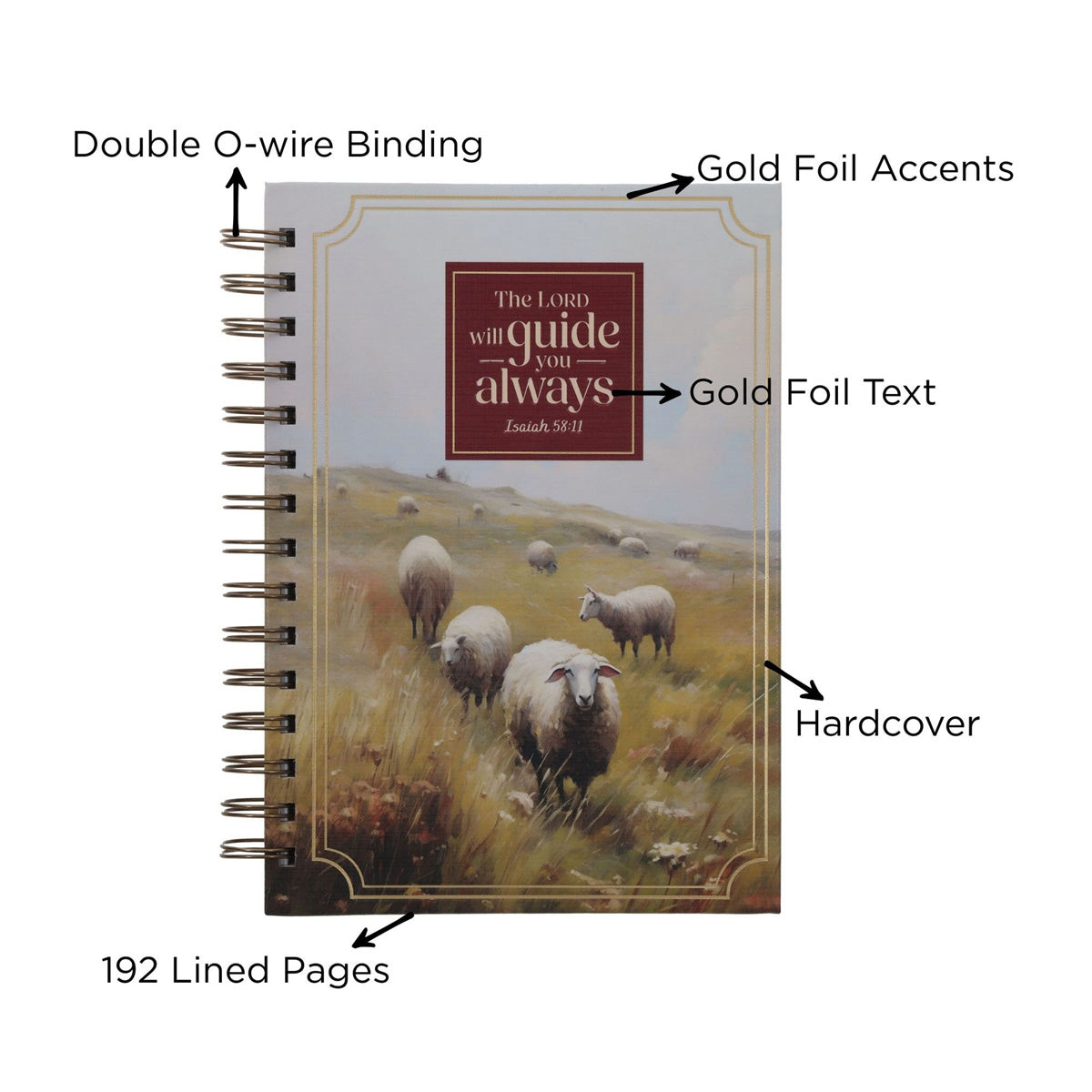 The Lord Will Guide You Always Hardcover Wirebound Journal