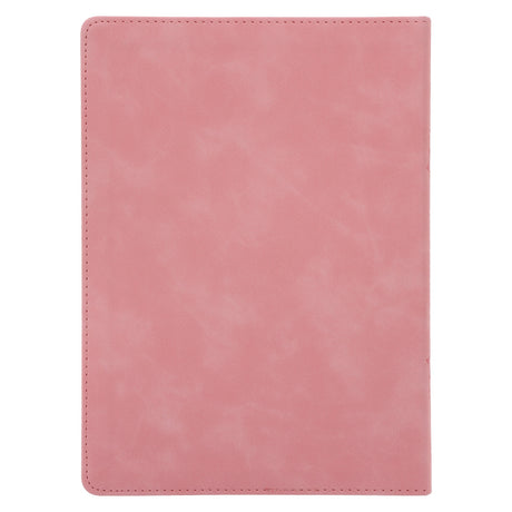 NLT Pink Floral Faux Leather Bible Large Print