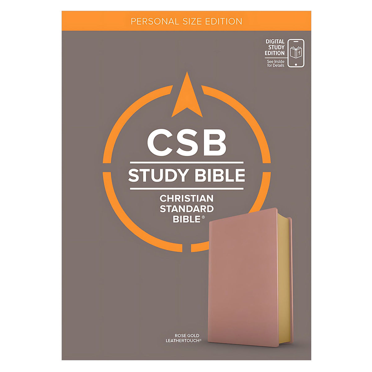 CSB Personal Size Study Bible, Digital Study Edition, Large Print, Imitation Leather, Rose Gold