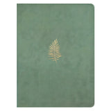 NLT Sage Green Palm Imitation Leather Filament Wide Margin Bible