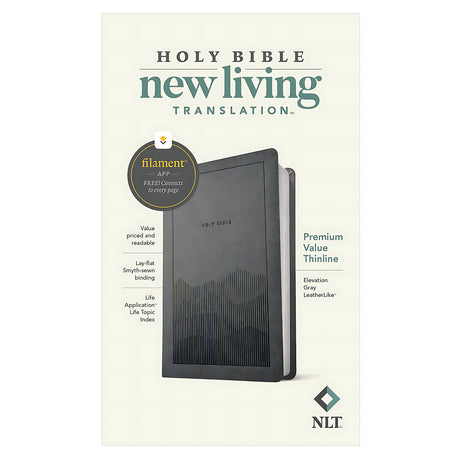 NLT Filament Premium Value Thinline Bible, Imitation Leather, Elevation Gray