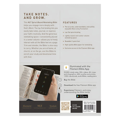NLT Filament Notetaking Bible, Spiral-Bound, Classic Tan