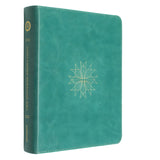ESV Teal Resplendent Cross Design Imitation Leather Single Column Journaling Bible