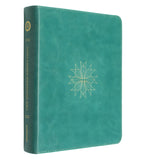 ESV Teal Resplendent Cross Design Imitation Leather Single Column Journaling Bible