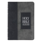 KJV Black and Grey Faux Leather Compact Bible