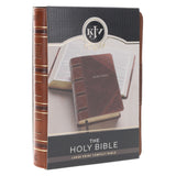 KJV Two-Tone Brown Faux Leather Compact Large Print Bible