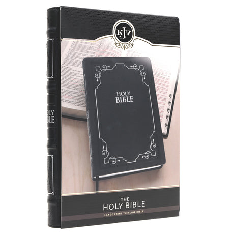 KJV Black Frame Faux Leather Thinline Large Print Bible