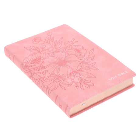 KJV Ballet Pink Faux Leather Thinline Large Print Bible