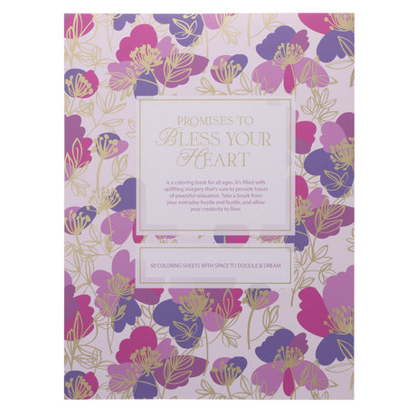Promises to Bless Your Heart Purple Floral Coloring Book (Paperback)