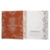 KJV Cream & Gold Leaves Spiral-Bound Faux Leather My Creative Bible Illustrators Edition