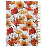 Hope Orange Floral Hardcover Wirebound Journal