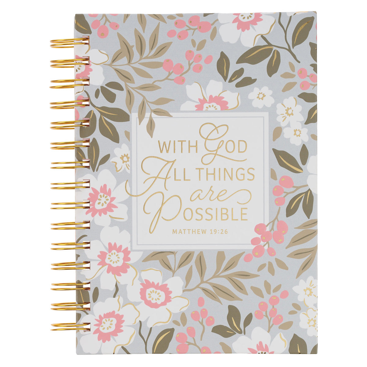 With God All Things Hardcover Wirebound Journal