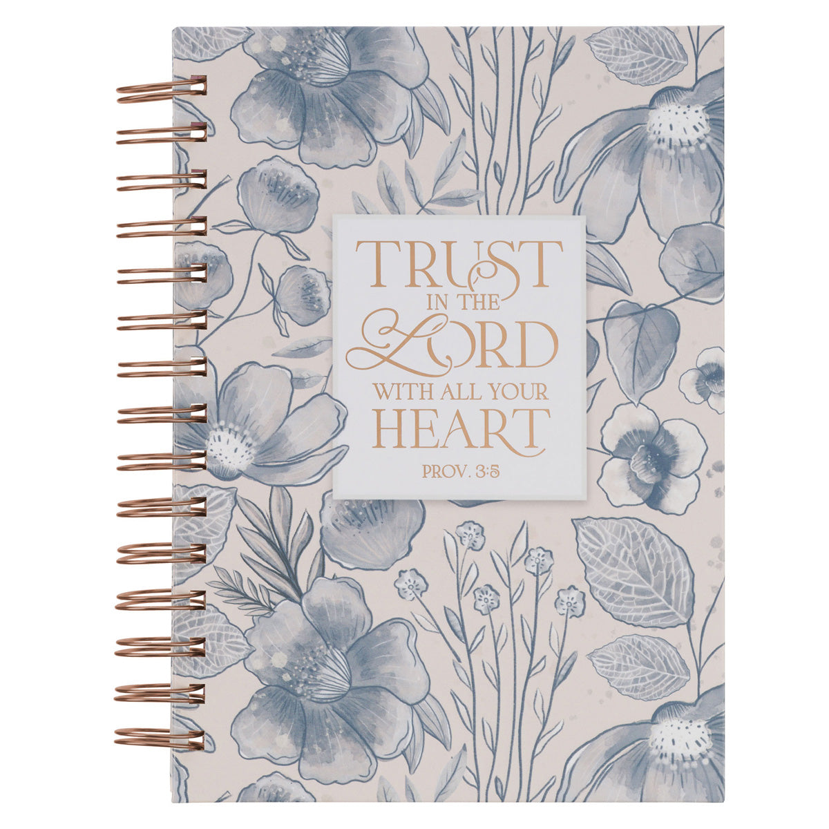 Trust in the Lord Blue Floral Hardcover Wirebound Journal