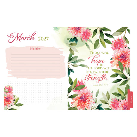 2027 Diary - 18-Month Planner for Women - Strength and Dignity - Wirebound