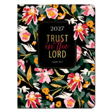2027 Diary - 18-Month Planner for Women - Trust in the Lord - Faux Leather with Zip