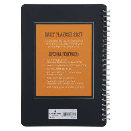 2027 Diary - Daily Planner - Nothing Is Impossible with God - Wirebound