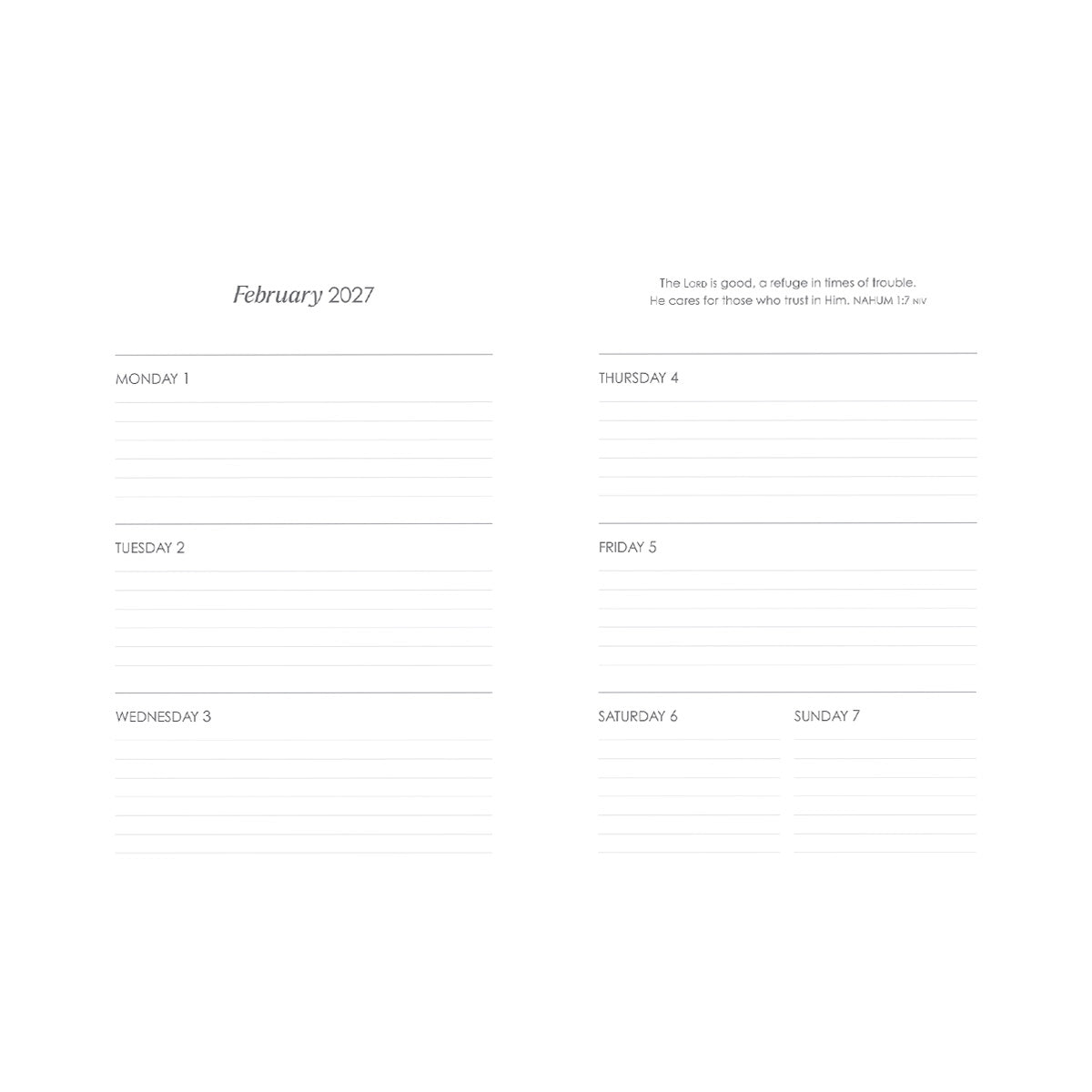 2027 Diary - Daily Planner - Nothing Is Impossible with God - Wirebound